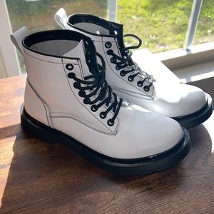 White combat boots